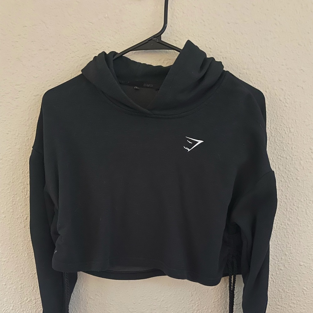 Size Small Black Gymshark Cropped Hoodie / Very Lightly Worn